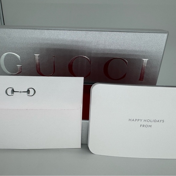 Gucci Stationary Holiday Card & Envelope Set (10) with Silver Presentation Box - Picture 3 of 6